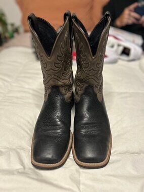 Ariat Men's Western Boots Square Toe Black Brown Suede 8D